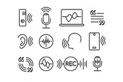 Voice recognition icons
