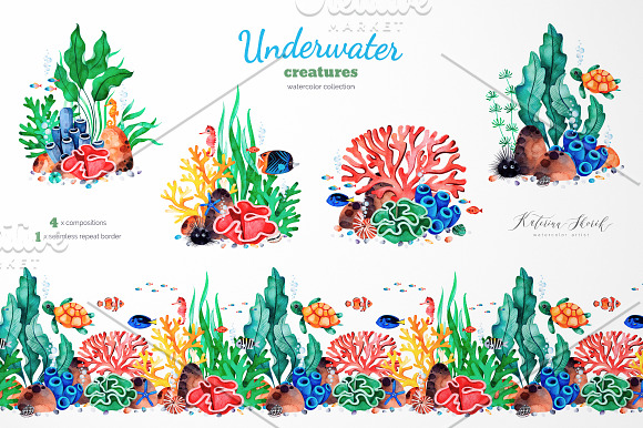 Underwater Creatures. in Illustrations - product preview 4