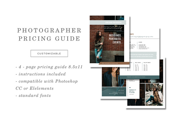 Photographer Pricing Guide Set in Magazine Templates - product preview 4