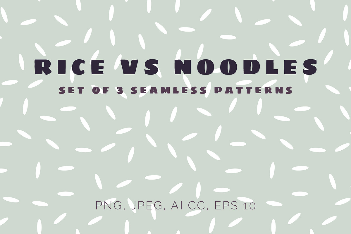 Rice vs Noodles seamless patterns in Patterns - product preview 8