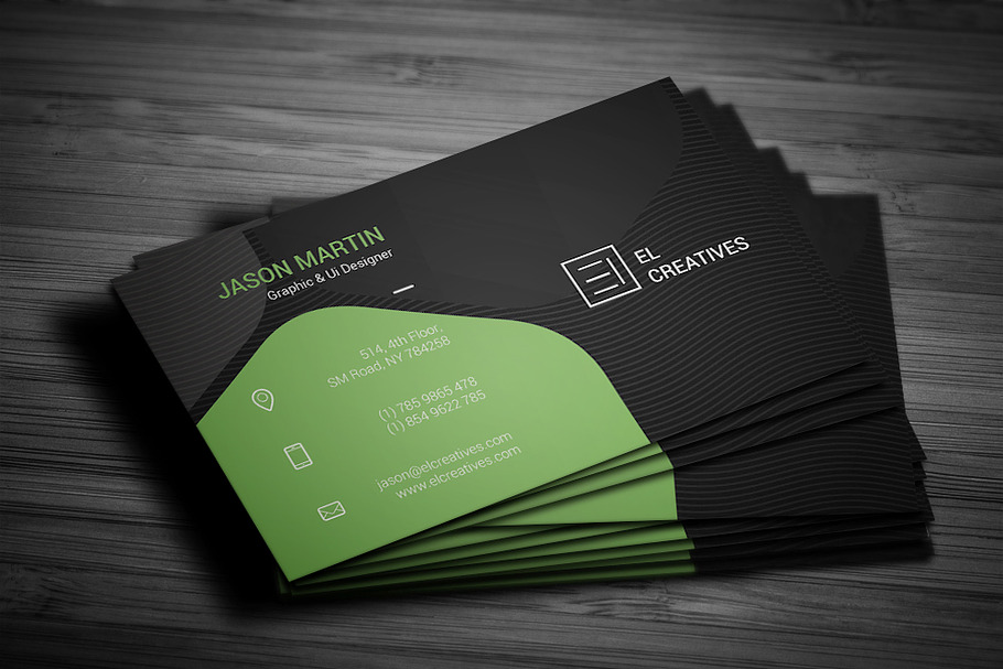 Creative Green Business Card in Business Card Templates - product preview 8