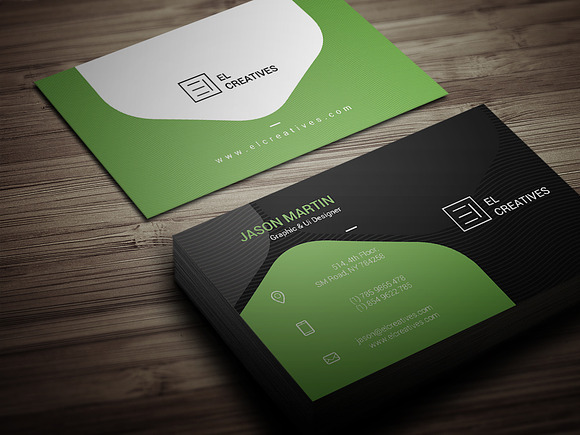Creative Green Business Card in Business Card Templates - product preview 1
