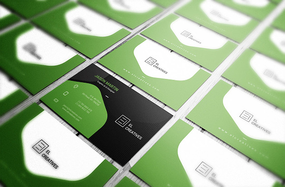 Creative Green Business Card in Business Card Templates - product preview 2
