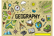 Set of geography symbols