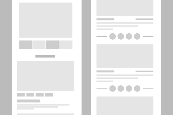Mobile Wireframe Layout Mockup in Mobile & Web Mockups - product preview 1