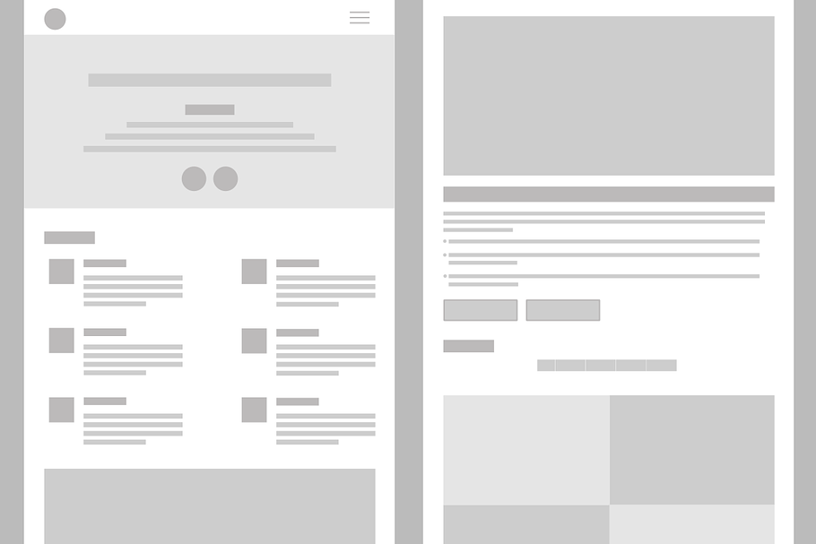 Tablet Wireframe Layout Mockup in Mobile & Web Mockups - product preview 8
