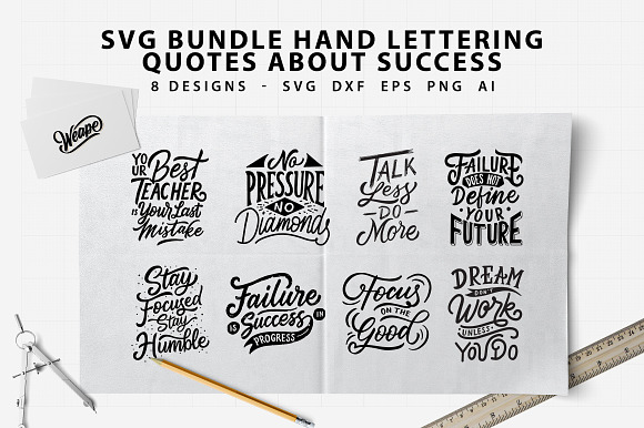 Lettering Quotes About Success in Illustrations - product preview 4