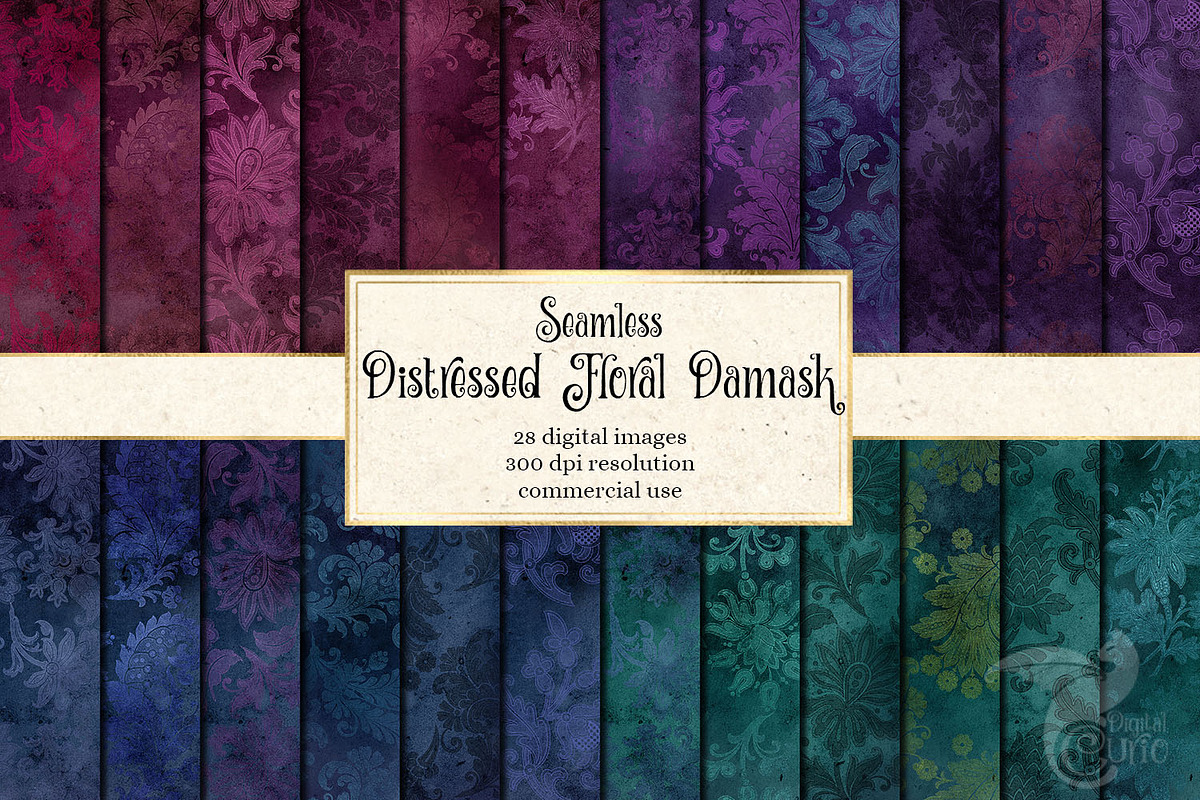 Distressed Floral Damask Patterns in Patterns - product preview 8