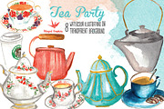 Tea Party Watercolor Illustrations