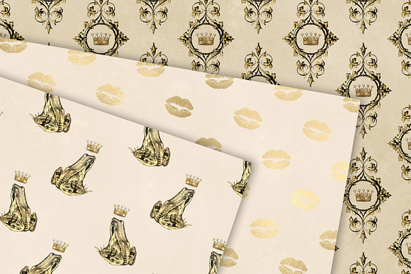 Ivory & Gold Princess Digital Paper in Patterns - product preview 2