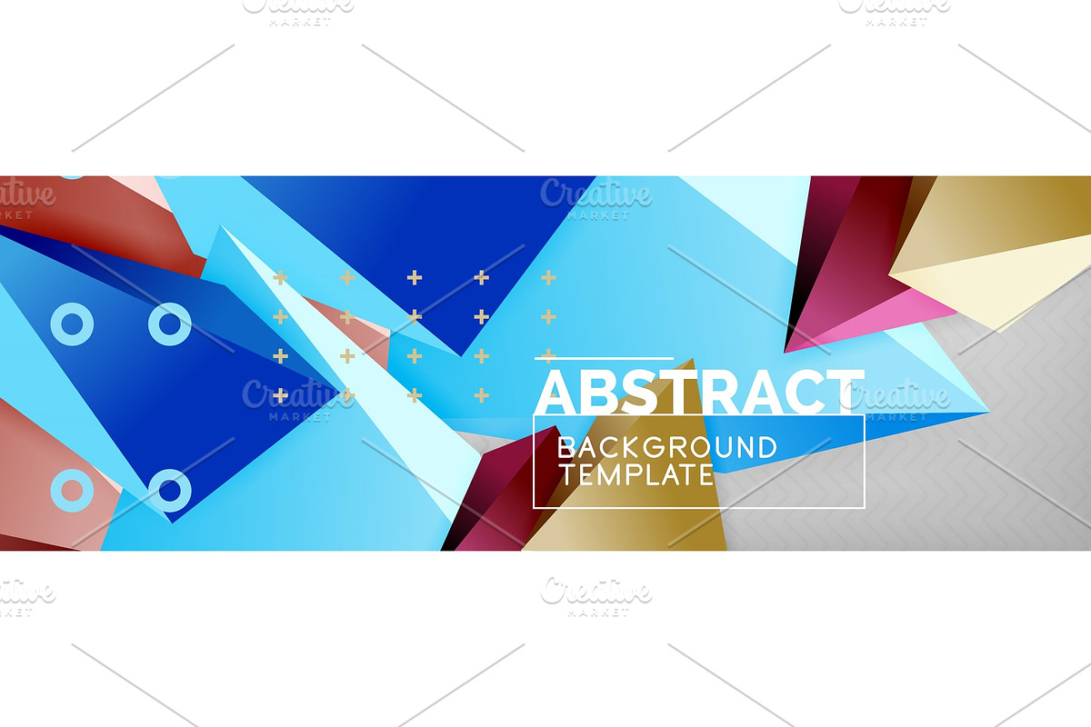 Bright colorful triangular poly 3d in Illustrations - product preview 8