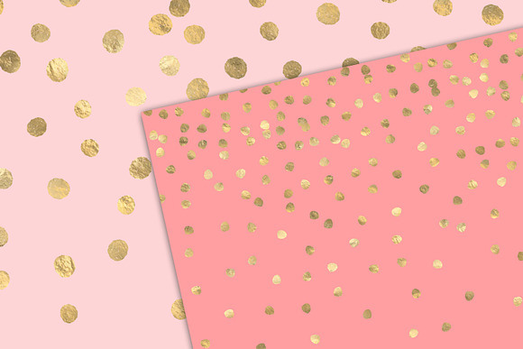 Blush & Gold Confetti Digital Paper in Textures - product preview 1