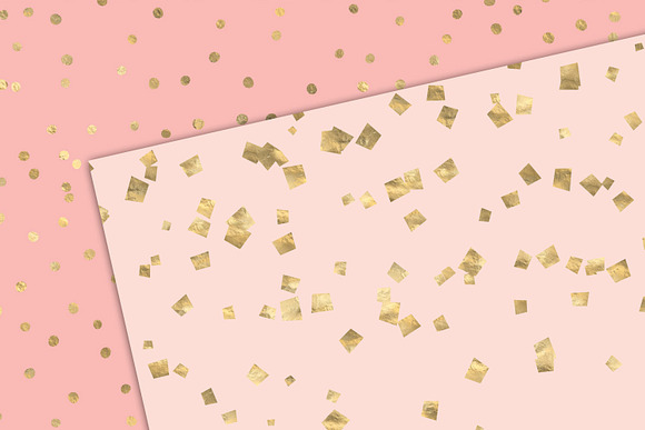 Blush & Gold Confetti Digital Paper in Textures - product preview 2