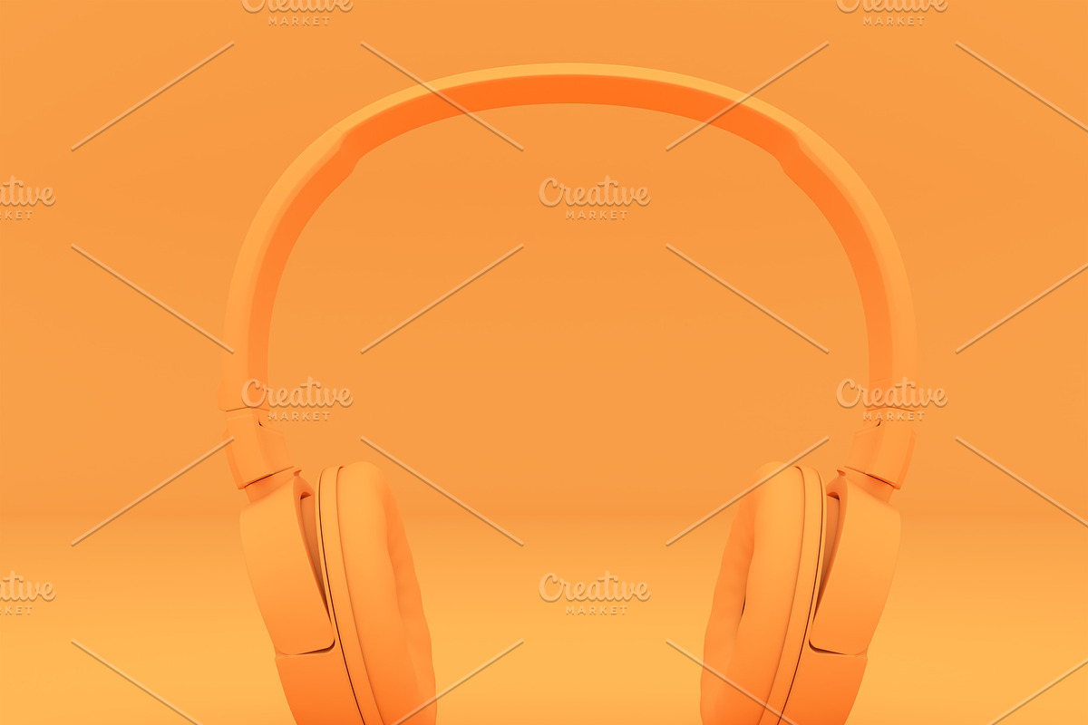 Modern Headphones one tone color. in Textures & Materials - product preview 8