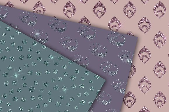 Peacock Glitter Digital Paper in Patterns - product preview 1