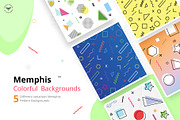 Memphis Colorful Pattern Backgrounds