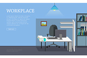 Workplace Concept Vector Web Banner