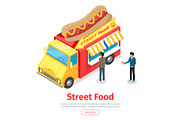 Fast Food Truck Isometric Projection