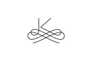 Linear monogram vector symbol logo