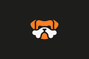 Bulldog vector logo design. Dog pet