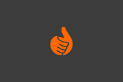Hand, thumbs up vector logo. Like