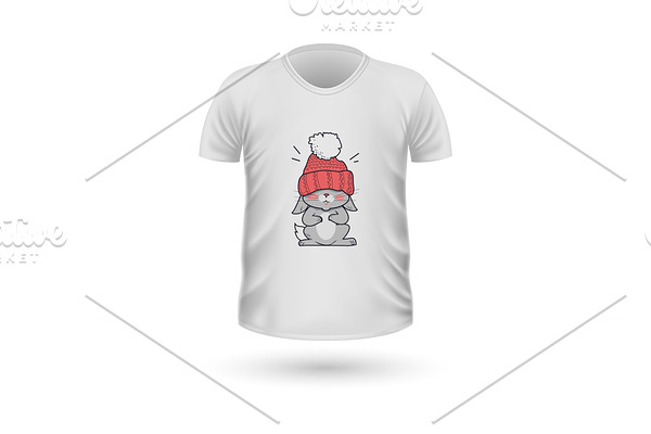 T-shirt Front View with Animals