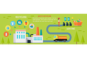 Waste Recycling Infographic Vector