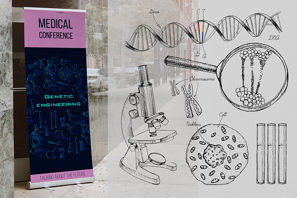 Hand drawn GENE ENGINEERING vector in Illustrations - product preview 3