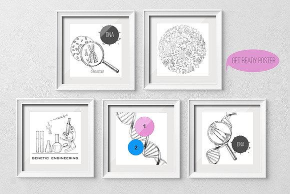 Hand drawn GENE ENGINEERING vector in Illustrations - product preview 4