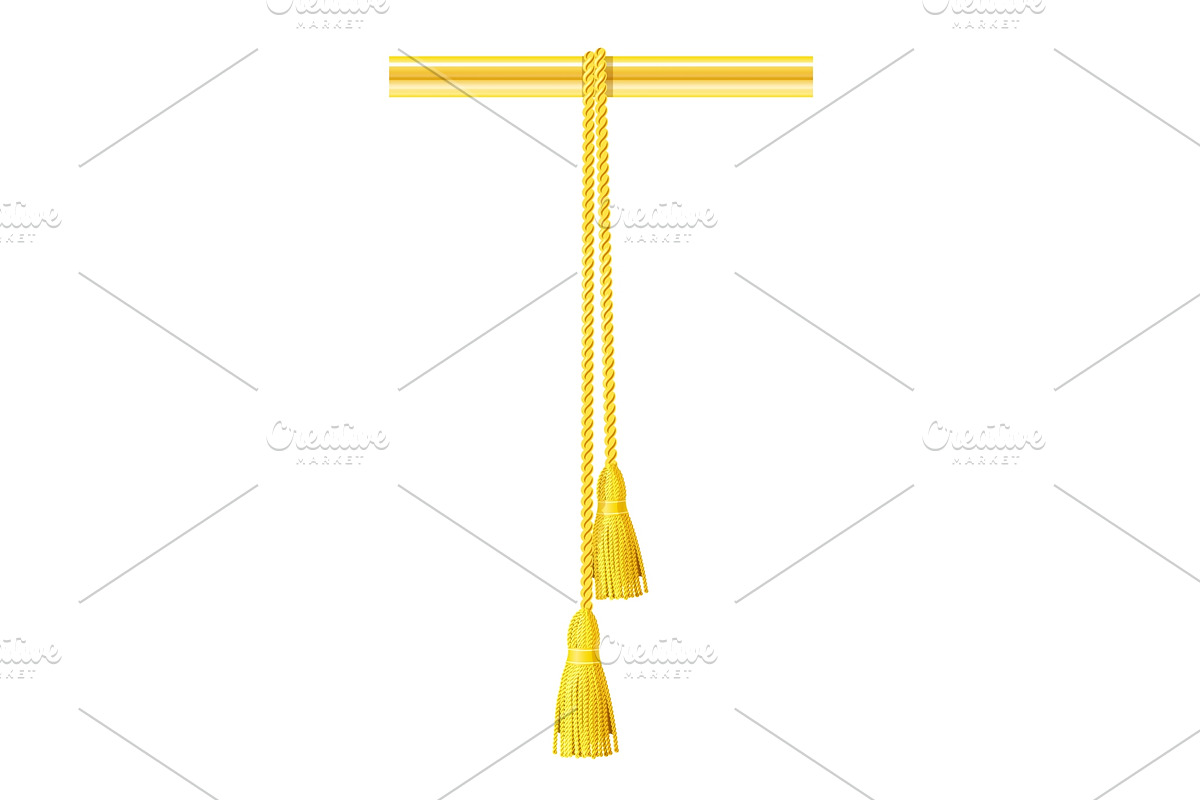 Textile tassel hang at rope. in Illustrations - product preview 8