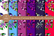 Seamless Cartoon Butterfly Pattern