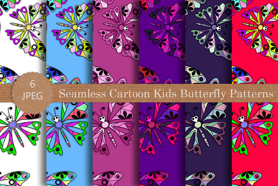 Seamless Cartoon Butterfly Pattern in Patterns - product preview 8