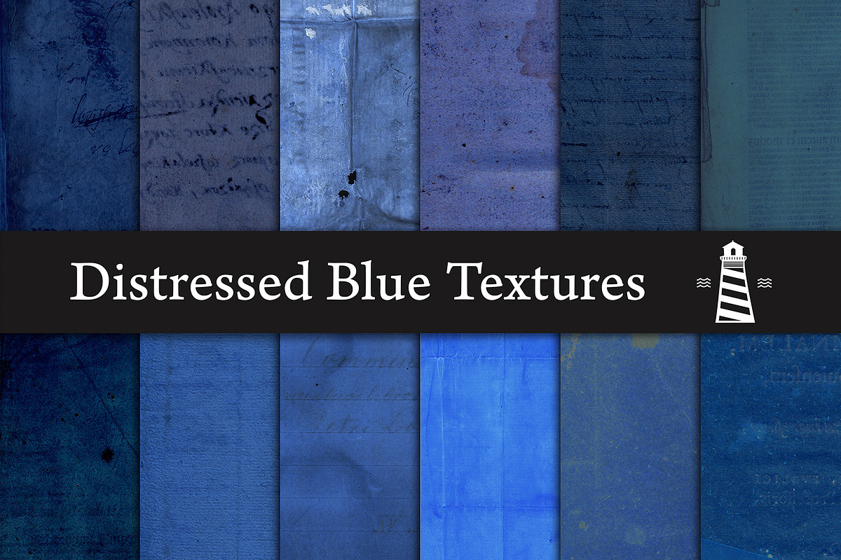 Distressed Blue Textures in Graphics - product preview 8