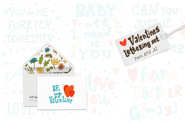 Valentines lettering set