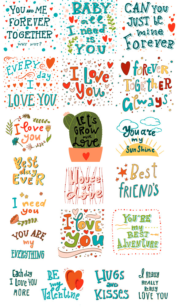 Valentines lettering set in Graphics - product preview 2