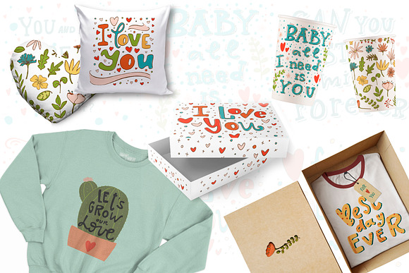 Valentines lettering set in Graphics - product preview 4