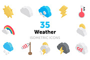 35 Weather Isometric Icons