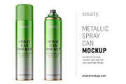 Metallic hair spray can mockup
