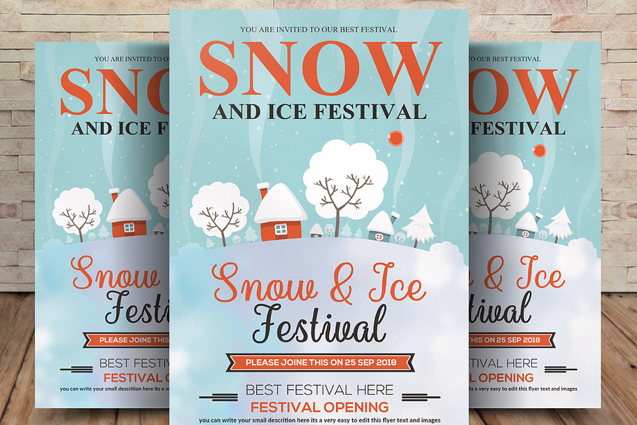 Snow And Ice Festival Flyer in Flyer Templates - product preview 8
