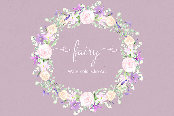Fairy. Watercolor Clip art.