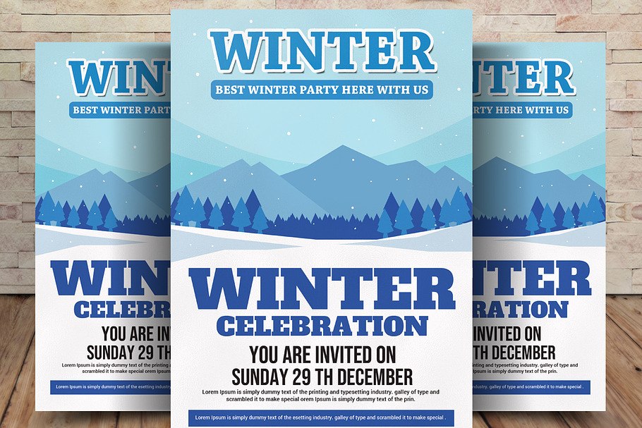 Winter Bash PSD Flyer in Flyer Templates - product preview 8