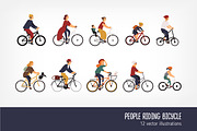 People riding bicycles set