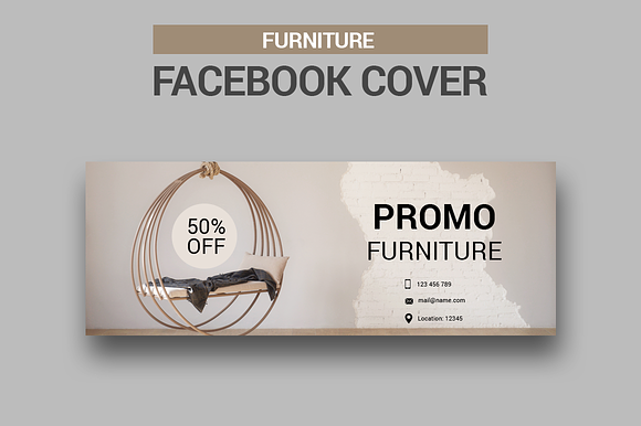 6 Furniture Facebook Covers in Facebook Templates - product preview 2