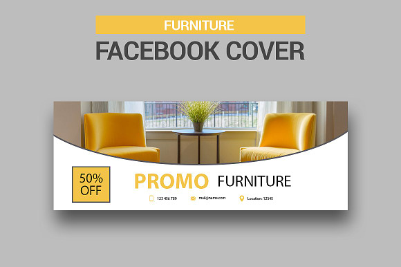 6 Furniture Facebook Covers in Facebook Templates - product preview 3