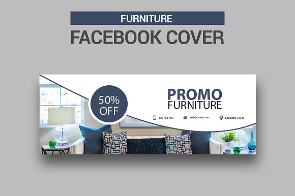 6 Furniture Facebook Covers in Facebook Templates - product preview 4