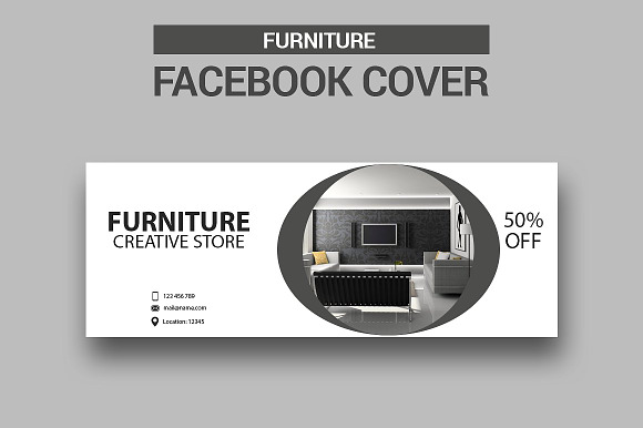 6 Furniture Facebook Covers in Facebook Templates - product preview 5