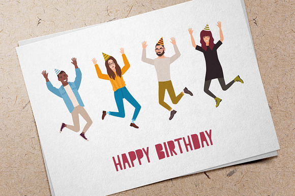 People celebrating birthday in Illustrations - product preview 1
