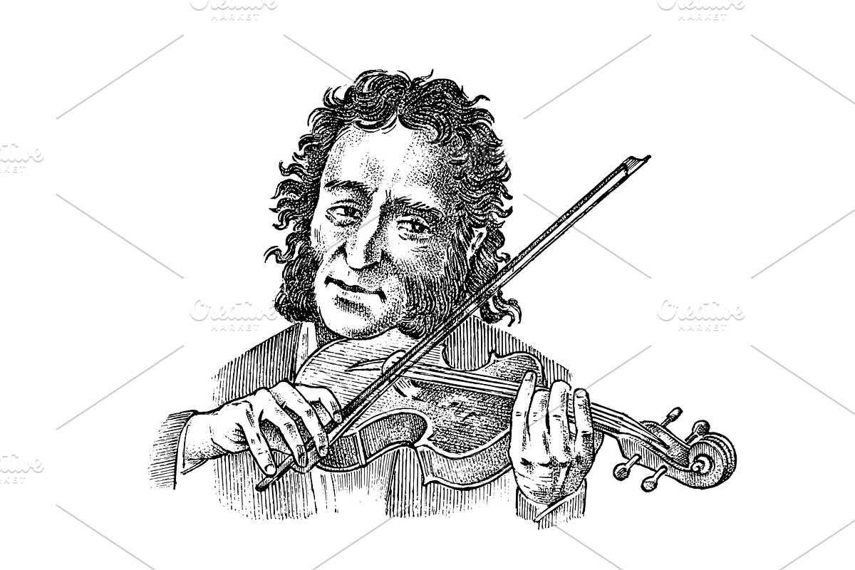 Man plays the violin. Musician in Illustrations - product preview 8