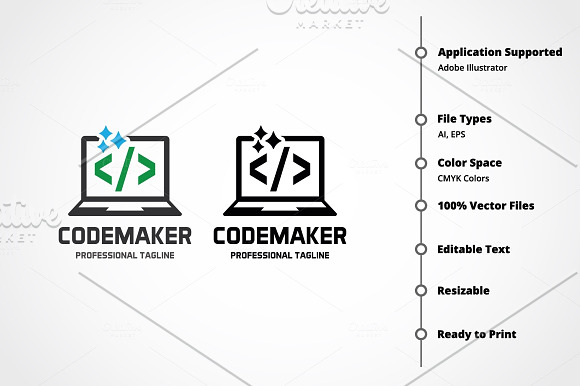 Code Maker Logo in Logo Templates - product preview 6