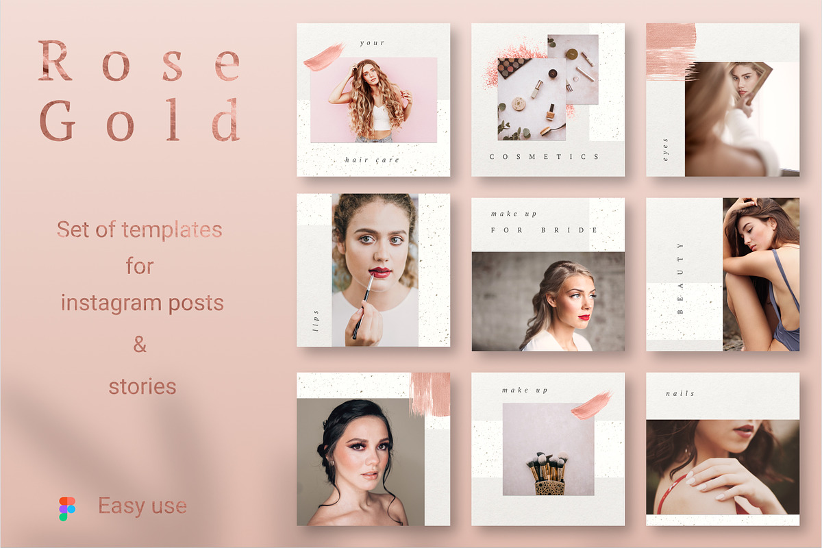 ROSE GOLD Instagram Templates in Instagram Templates - product preview 8